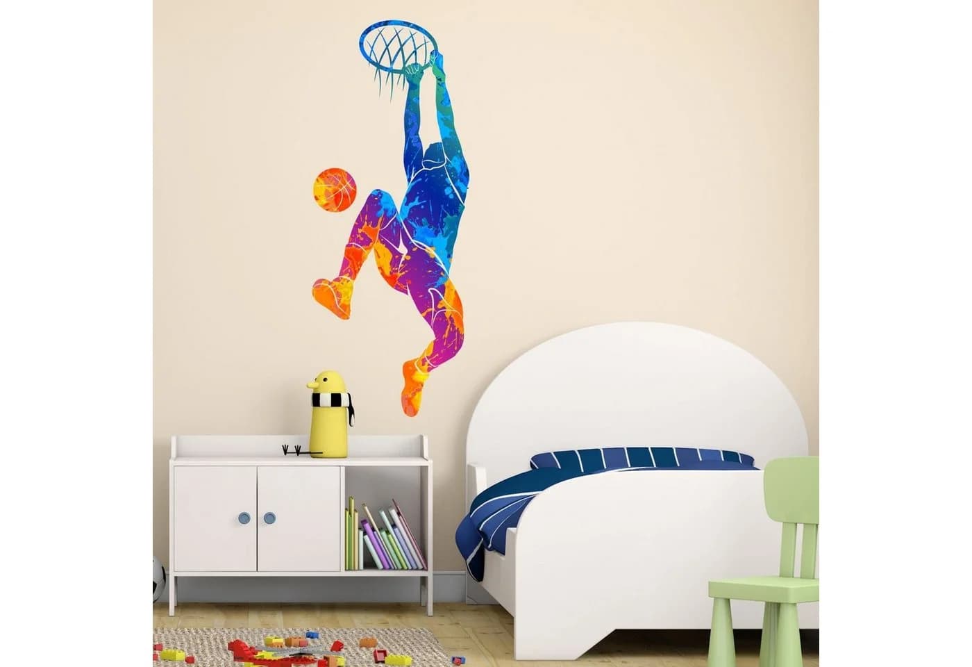 nikima Wandtattoo Basketball Korb Bunt PVC-Folie - Bild 3