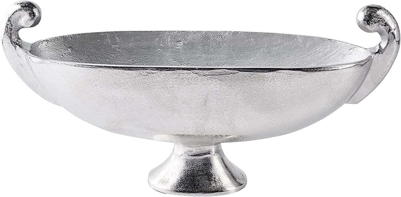 MichaelNoll Dekoschale Aluminium Silber 51 cm