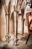 MichaelNoll Dekovase Aluminium Silber Bodenvase Handarbeit Bild 2