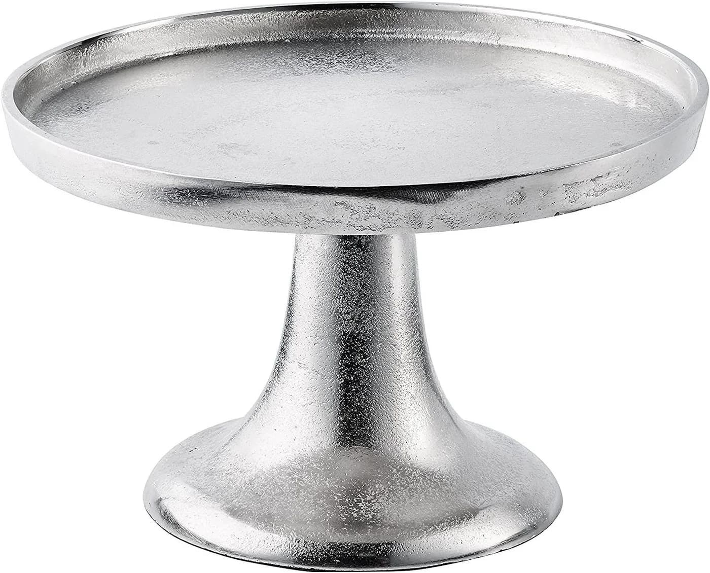 MichaelNoll Dekoschale Aluminium Silber Dekoteller auf Standfuß - Bild 2