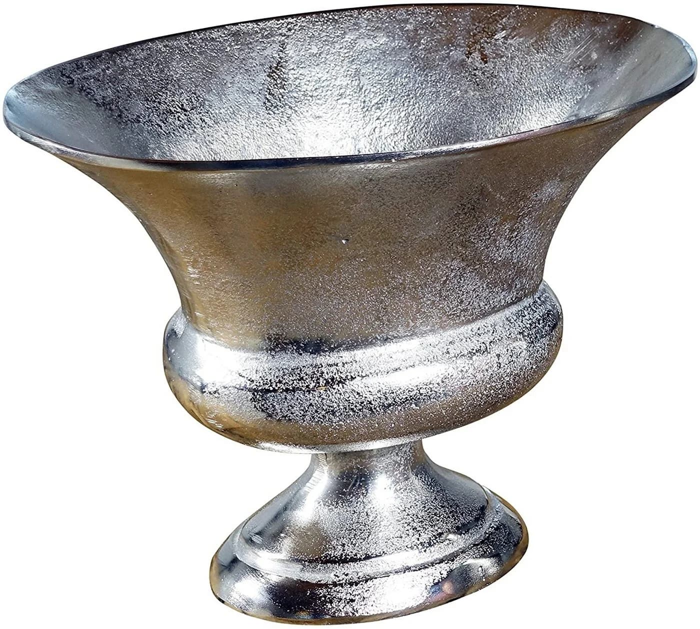 MichaelNoll Dekovase Aluminium Silber Oval RAW-Oberfläche - Bild 5