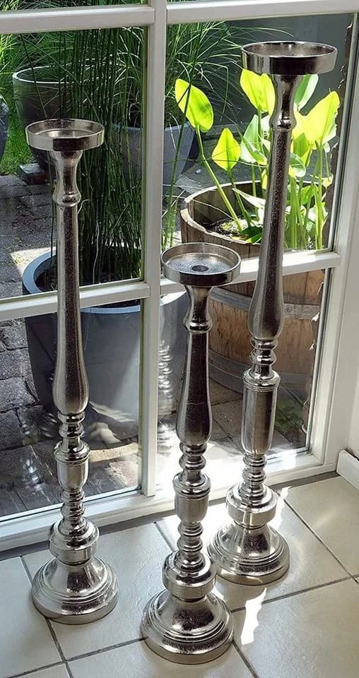 MichaelNoll Kerzenständer Silber Aluminium XXL Deko
