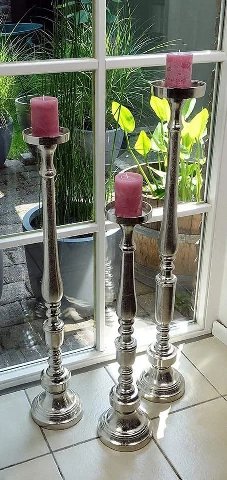 MichaelNoll Kerzenständer Silber Aluminium XXL Deko - Bild 2