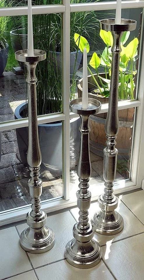 MichaelNoll Kerzenständer Silber Aluminium XXL Deko - Bild 3