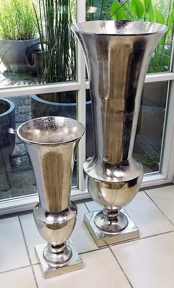 MichaelNoll Bodenvase Silber Aluminium Handarbeit - Bild 3