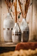 MichaelNoll Dekovase 3er Set Aluminium Silber RAW Optik Bild 2