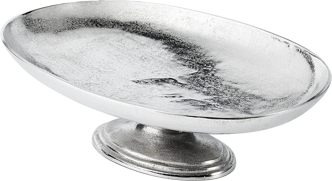 MichaelNoll Dekoschale auf Standfuß Silber Aluminium Handarbeit - Bild 2