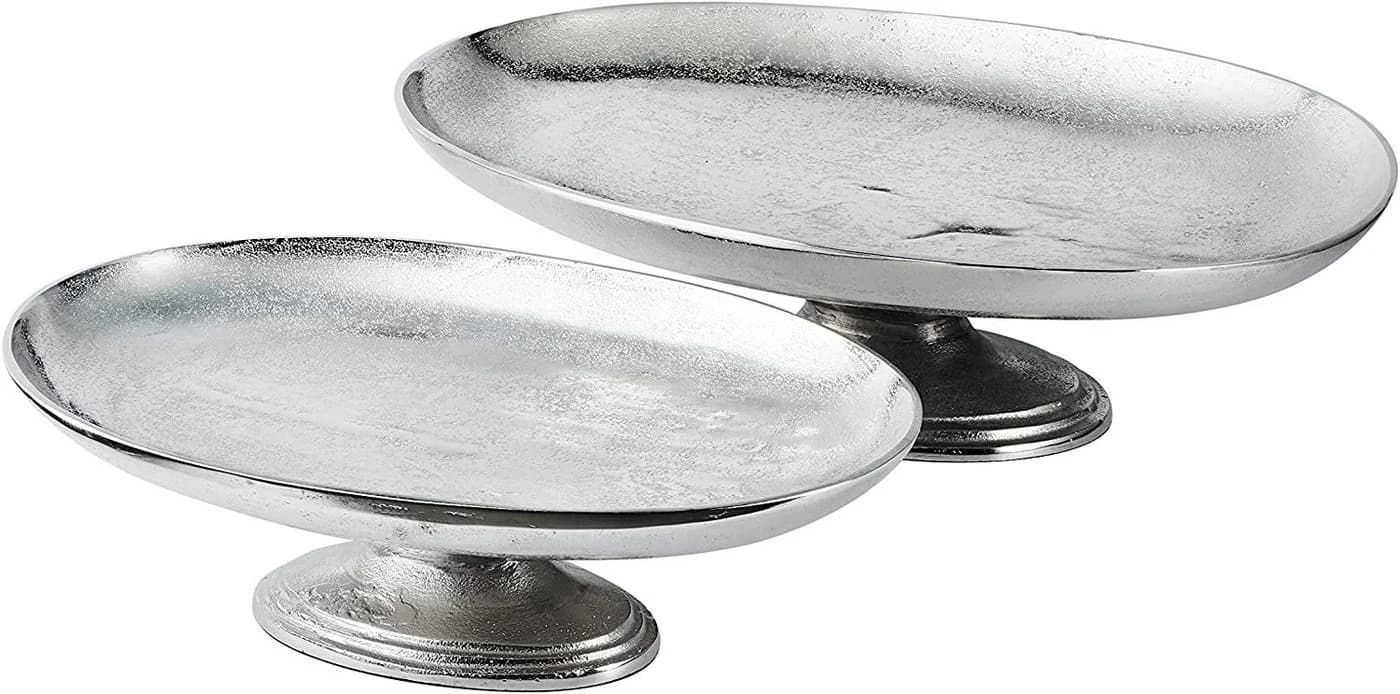 MichaelNoll Dekoschale auf Standfuß Silber Aluminium Handarbeit - Bild 3