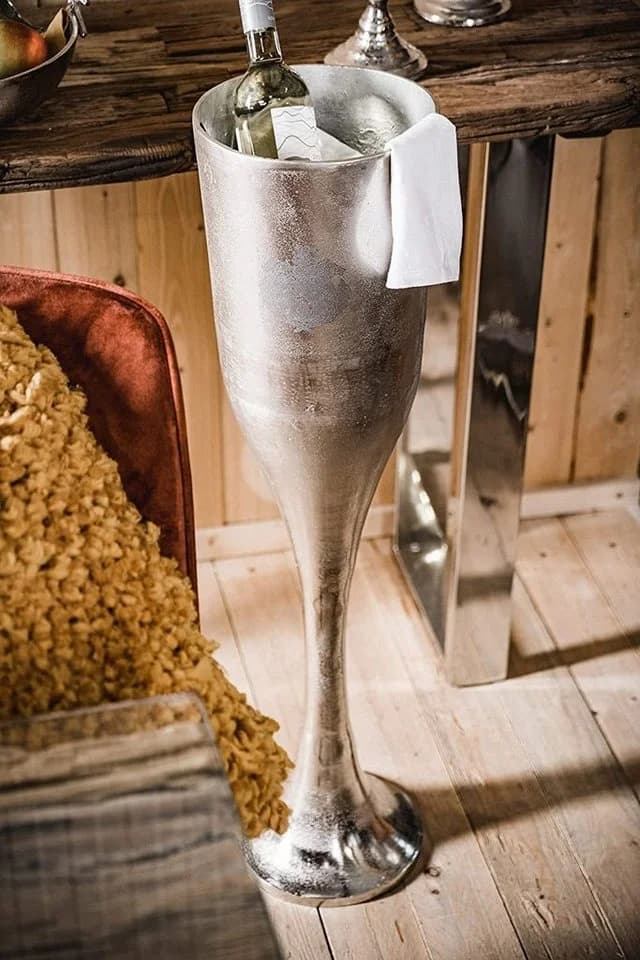 MichaelNoll Champagnerkühler auf Standfuß Aluminium Silber