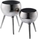 MichaelNoll Dekovase Aluminium Dreibein Silber RAW Optik Bild 1