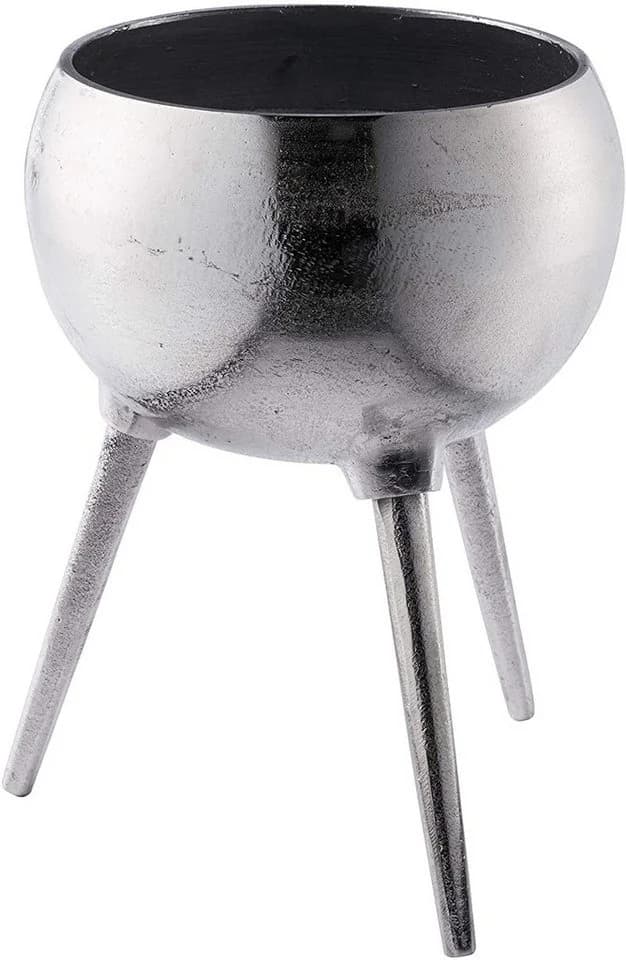 MichaelNoll Dekovase Aluminium Dreibein Silber RAW Optik - Bild 3