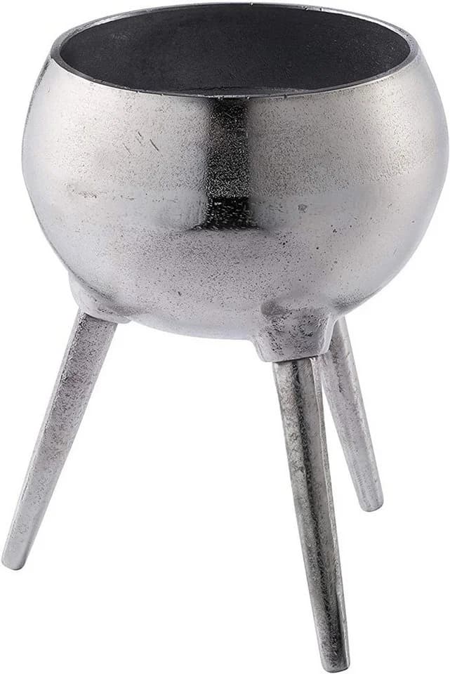 MichaelNoll Dekovase Aluminium Dreibein Silber RAW Optik - Bild 4