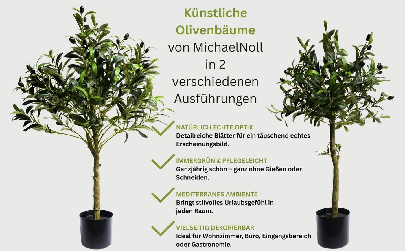 MichaelNoll Künstlicher Olivenbaum 95 cm Grün - Bild 5