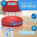 TRESKO Drehhocker mit Lehne Rot höhenverstellbar Bild 5
