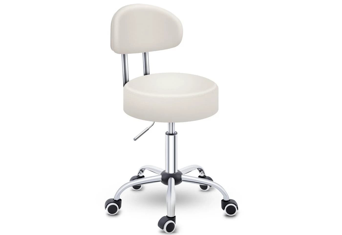 TRESKO Drehhocker mit Lehne höhenverstellbar Beige - Bild 2