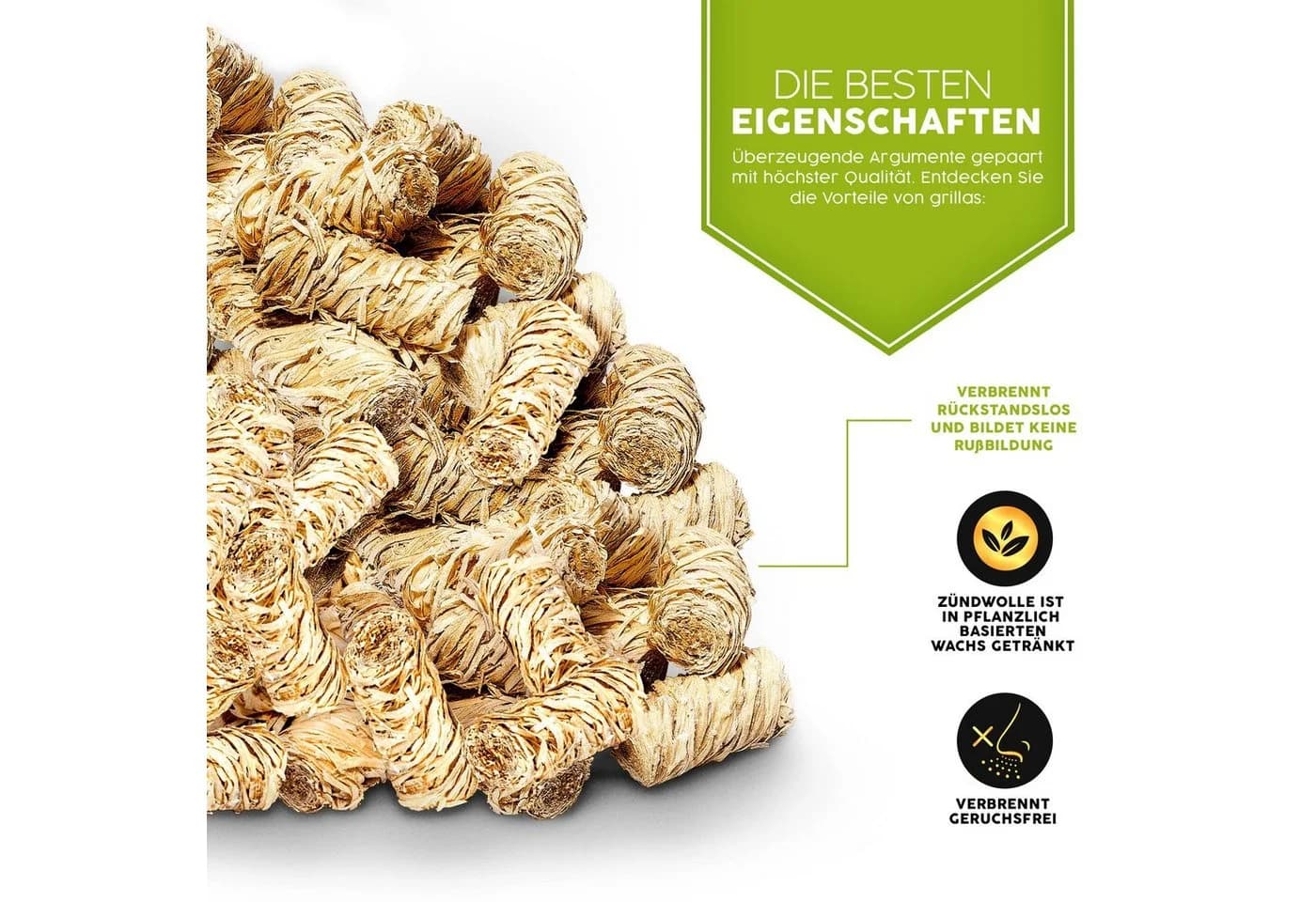 grillas BIO Anzünder Holzwolle Kaminanzünder 200-tlg. - Bild 5
