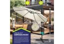 tillvex Sonnenschirm 300 cm Kurbel Ampelschirm Beige Aluminium Bild 5