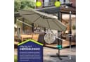 tillvex Sonnenschirm 300 cm Braun Kurbel Ampelschirm mit Ständer Bild 5