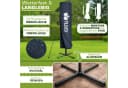 tillvex Sonnenschirm LED Solar 3m Ampelschirm Blau Aluminium Bild 4