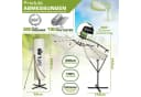 tillvex Sonnenschirm LED Solar 3m Beige Aluminium Bild 1