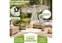 tillvex Sonnenschirm LED Solar 3m Beige Aluminium Bild 3