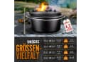 grillas Dutch Oven Set mit Deckelheber & Rezeptbuch - Gusseisen Feuertopf Bild 3
