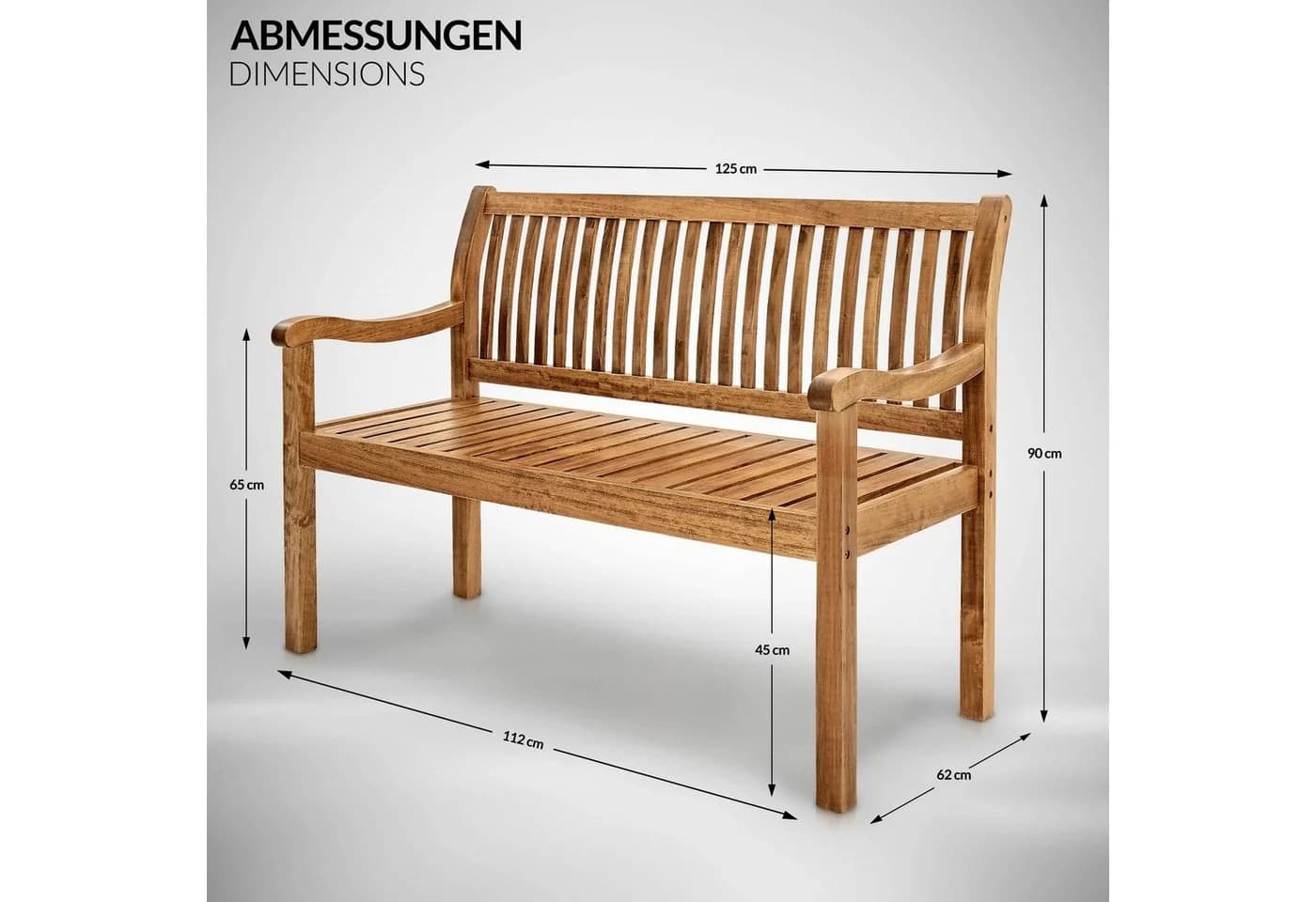 tillvex Gartenbank Holz Parkbank Massiv Sitzbank wetterfest - Bild 5
