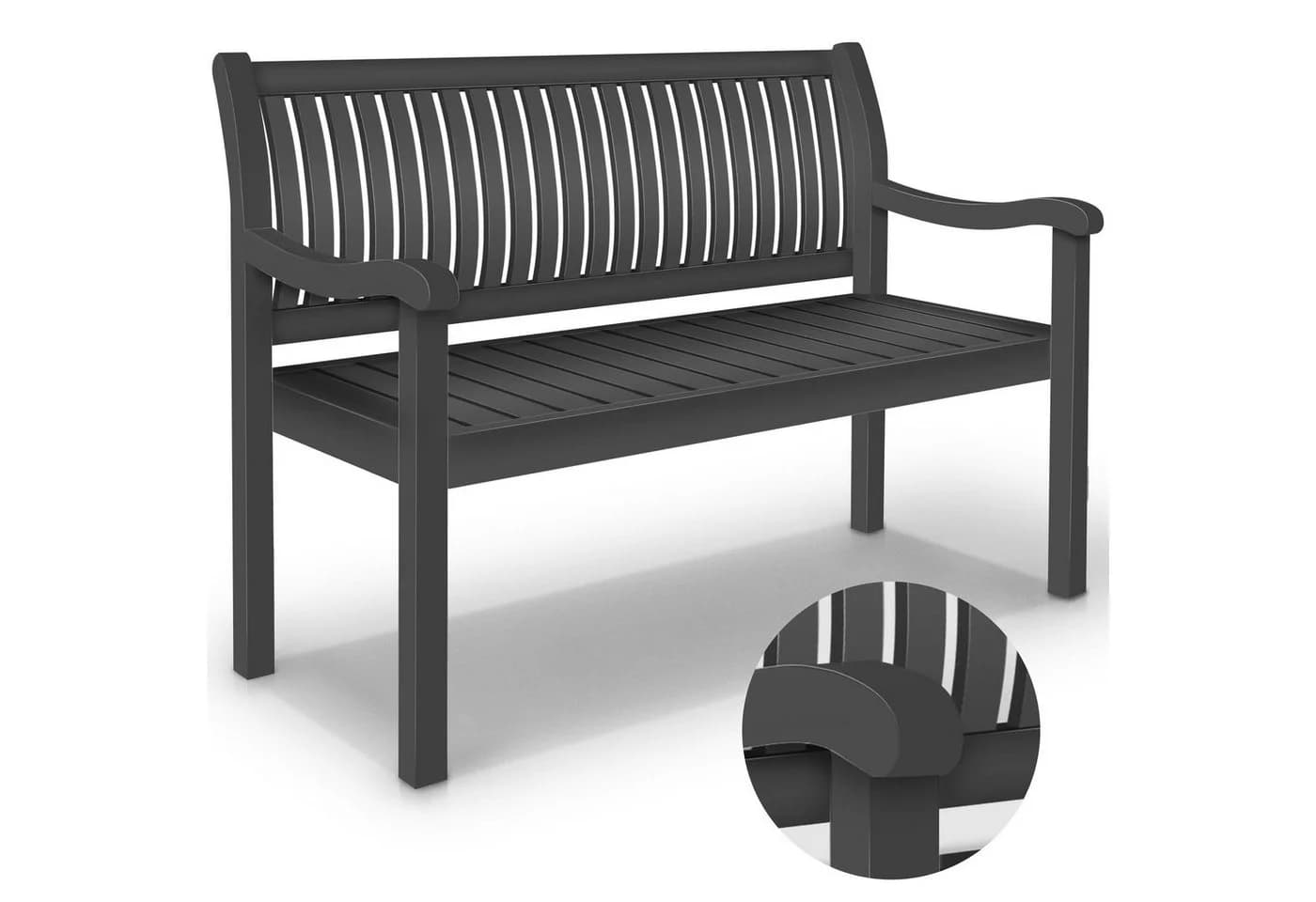 tillvex Gartenbank Massivholz 320 kg belastbar wetterfest Braun/Grau - Bild 2