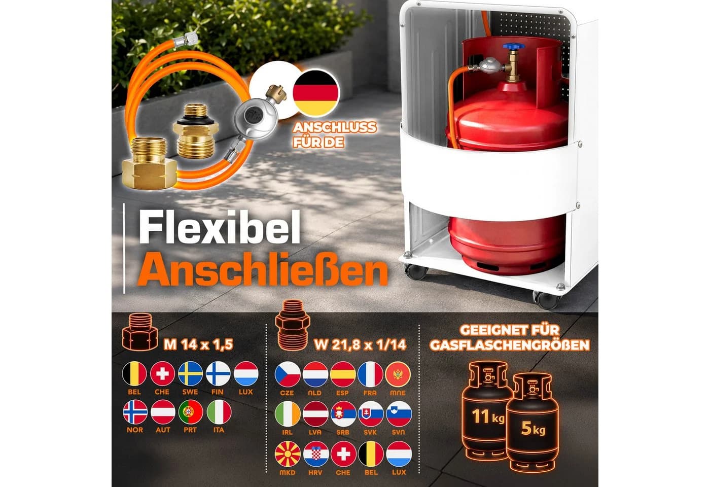TRESKO Heizstrahler 4200 W Gasheizung Weiß - Bild 4