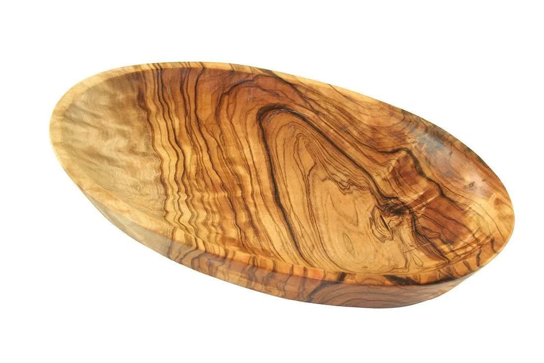 Olivenholz-erleben Servierschale oval aus Olivenholz braun