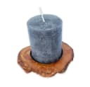 Olivenholz-erleben Kerzenhalter RUSTICO, Kerzenständer aus Olivenholz mit Metallteller Bild 1