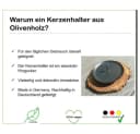 Olivenholz-erleben Kerzenhalter RUSTICO, Kerzenständer aus Olivenholz mit Metallteller Bild 4