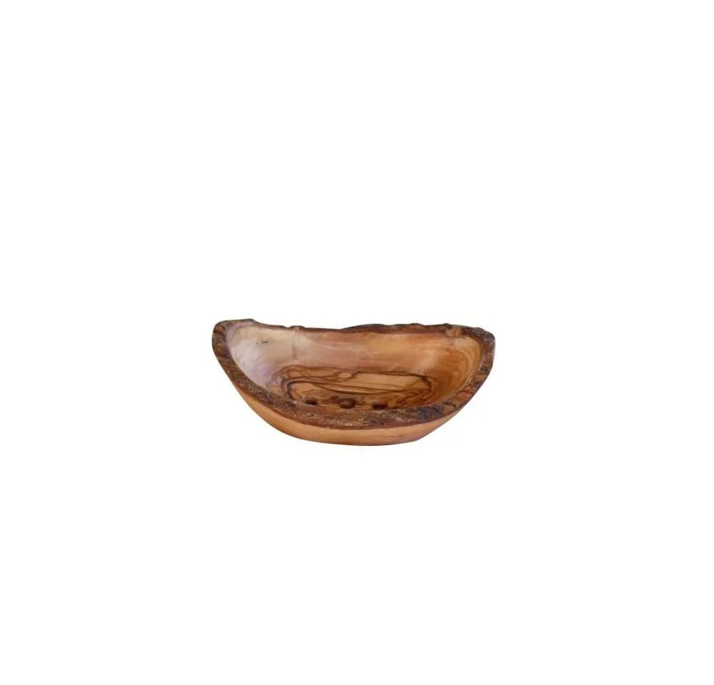 Olivenholz-erleben Seifenschale Oval Rustikal mit Rille - Bild 2