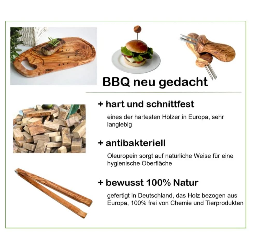 Olivenholz-erleben Raclette-Schaber 6er Set aus Olivenholz