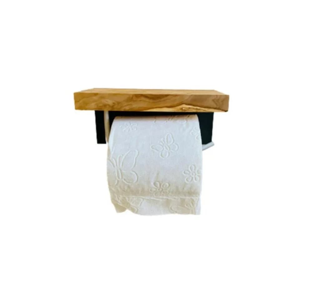 Olivenholz-erleben Toilettenpapierhalter MAINZ mit Handy-Ablage - Bild 2