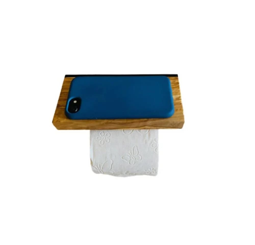 Olivenholz-erleben Toilettenpapierhalter MAINZ mit Handy-Ablage - Bild 5