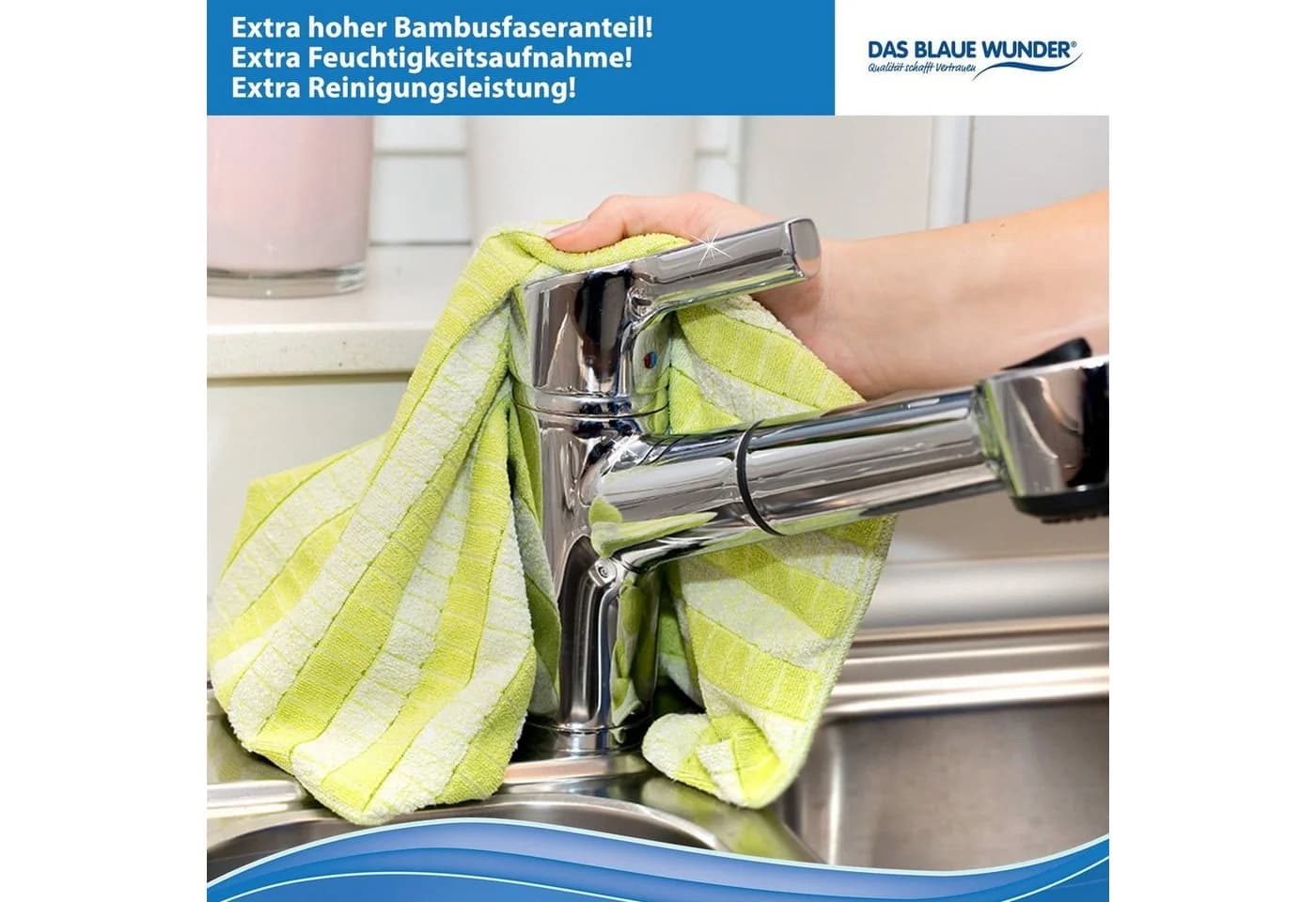 Das Blaue Wunder® Geschirrtuch EXTRA 5-tlg. Rosa Bambusfasern - Bild 3