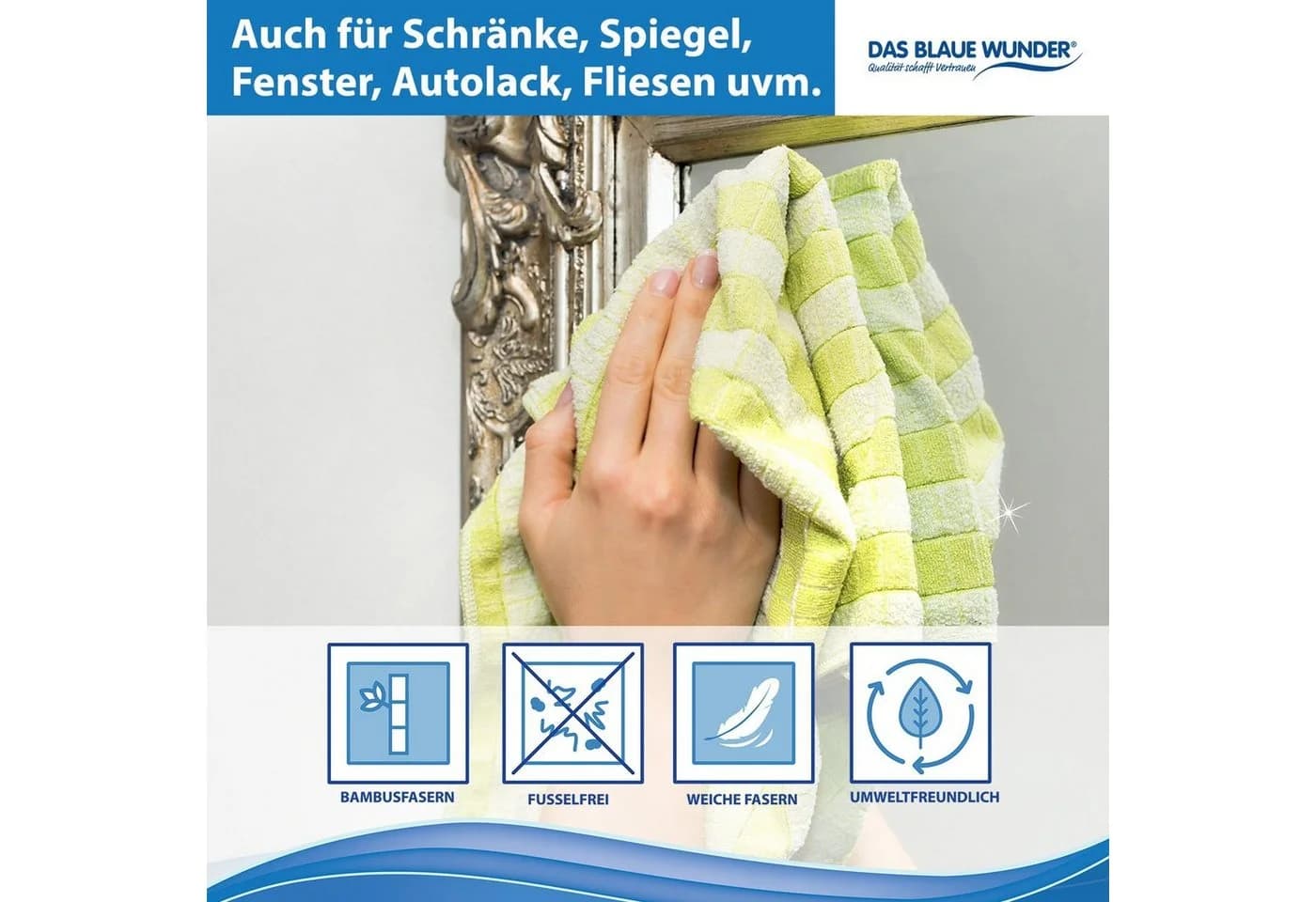 Das Blaue Wunder® Geschirrtuch EXTRA 5-tlg. Rosa Bambusfasern - Bild 4