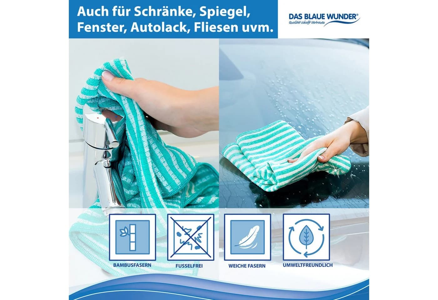 Das Blaue Wunder® Geschirrtuch EXTRA Premium Bambusfasern Bunt - Bild 4