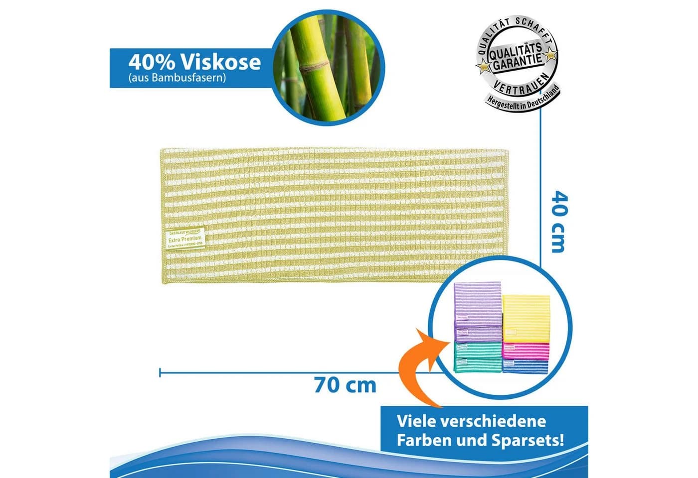 Das Blaue Wunder® Geschirrtuch EXTRA Premium Bambusfasern Bunt - Bild 5