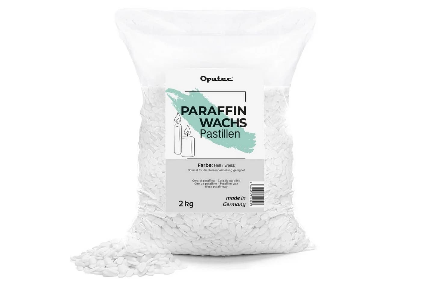 Oputec Paraffinwachs-Pastillen 2 KG Weißes Kerzenwachs - Bild 2