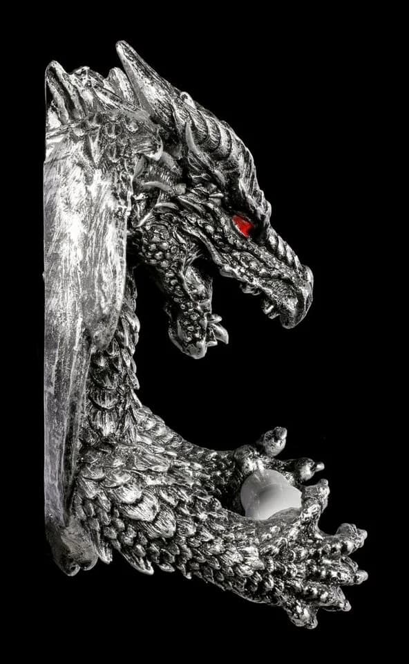 Figuren Shop GmbH Toilettenpapierhalter Obsidian Drache Gothic Deko - Bild 5