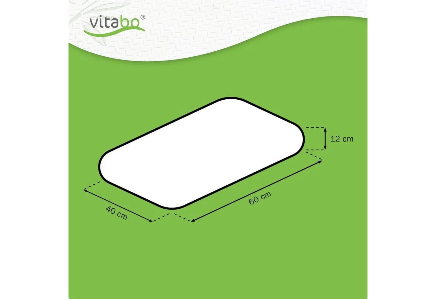 Vitabo Nackenkissen Ergonomisches Kissen Seitenschläfer Bambus-Bezug 60x40 - Bild 5