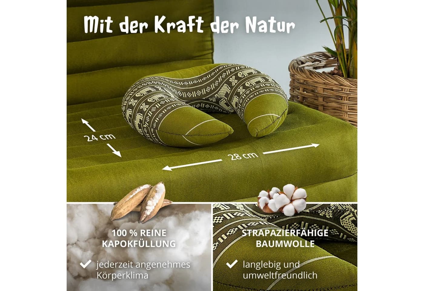 livasia Nackenhörnchen Reisekissen Kapok vegan handgefertigt - Bild 4