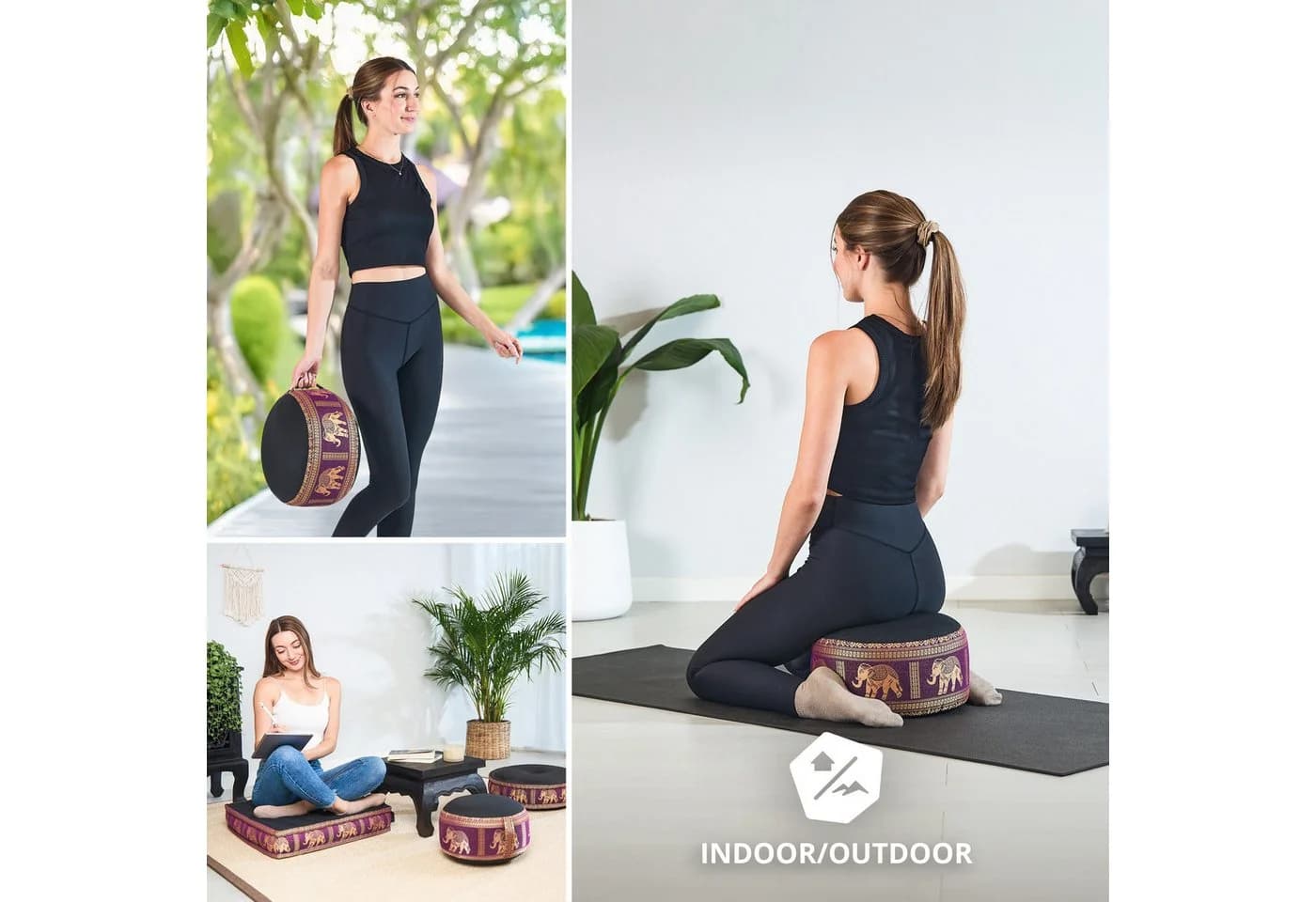 livasia Meditationskissen Zafukissen Deluxe Lila/Schwarz Kapok - Bild 3