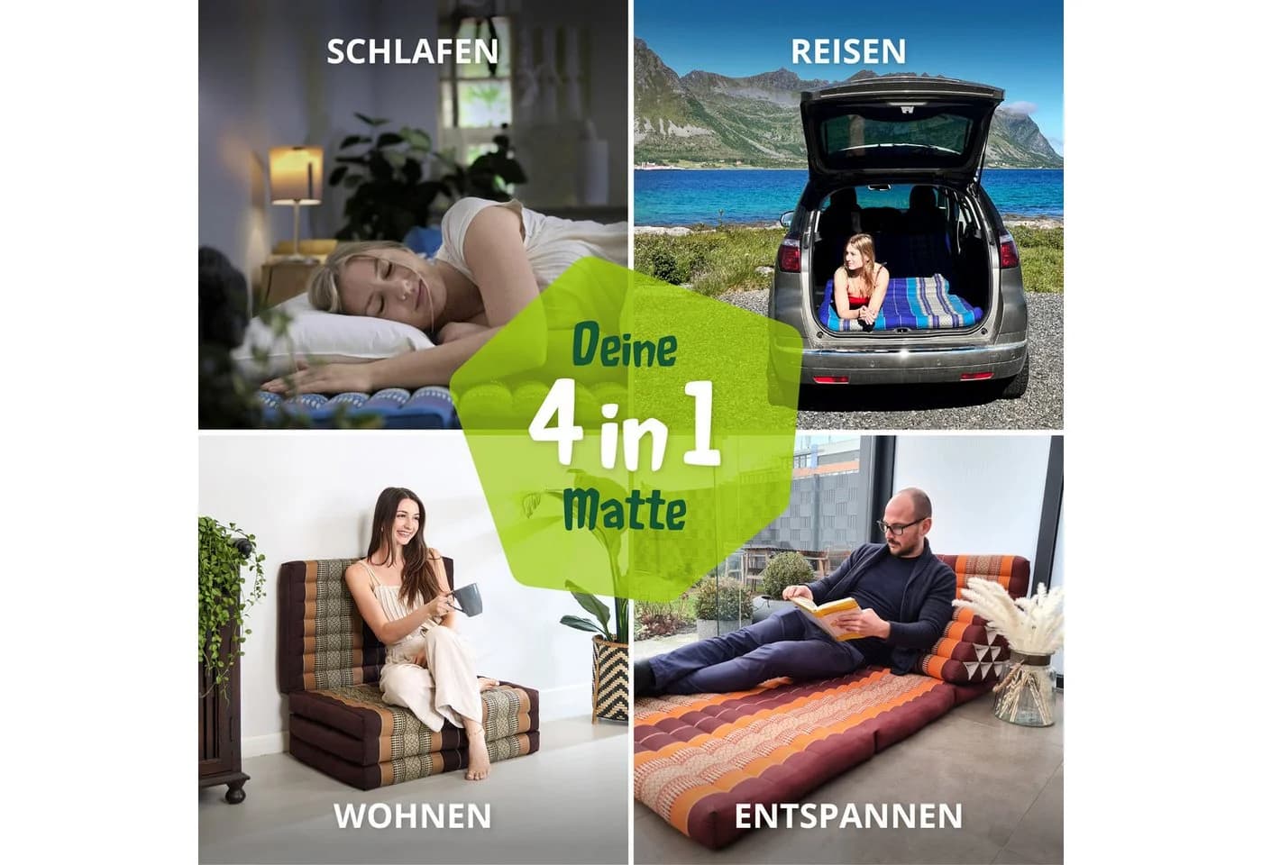 livasia Klappmatratze 80 cm Kapok Vegan Handgefertigt - Bild 3
