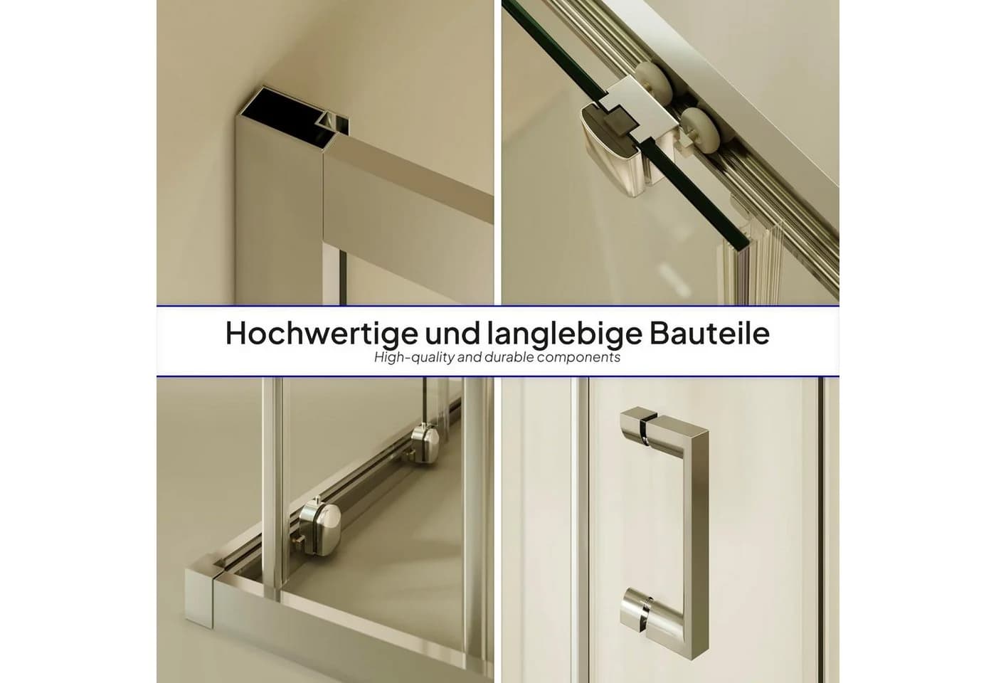 i-flair Eckdusche Schiebetür DIANA 70x70 cm ESG Glas silber - Bild 4