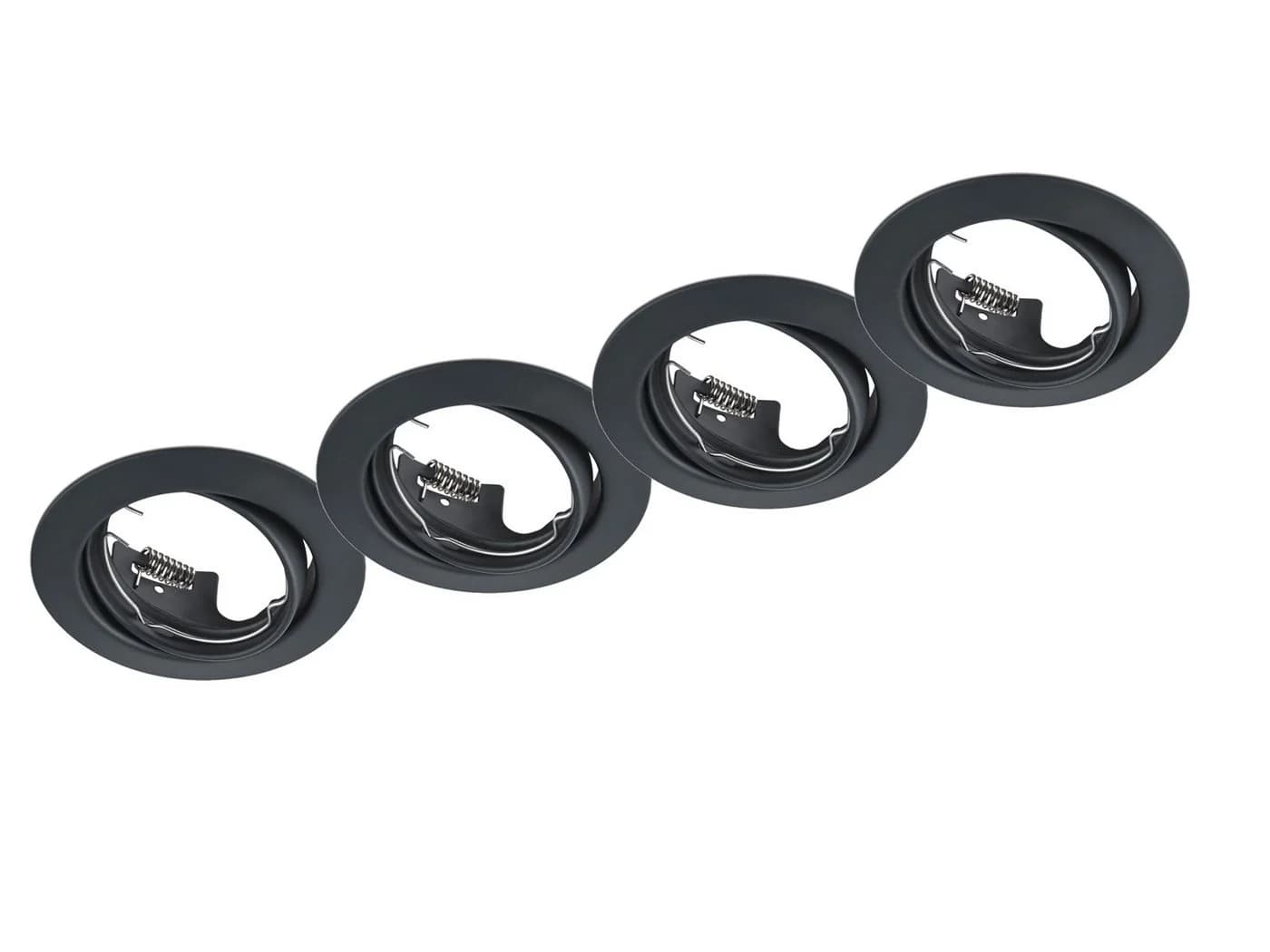 TRIO Leuchten 4er Set Einbauleuchte Deckenspot rund Schwarz GU10 - Bild 2