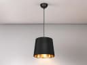 meineWunschleuchte Pendelleuchte Schwarz Gold Stoffschirm Ø 30cm Bild 3
