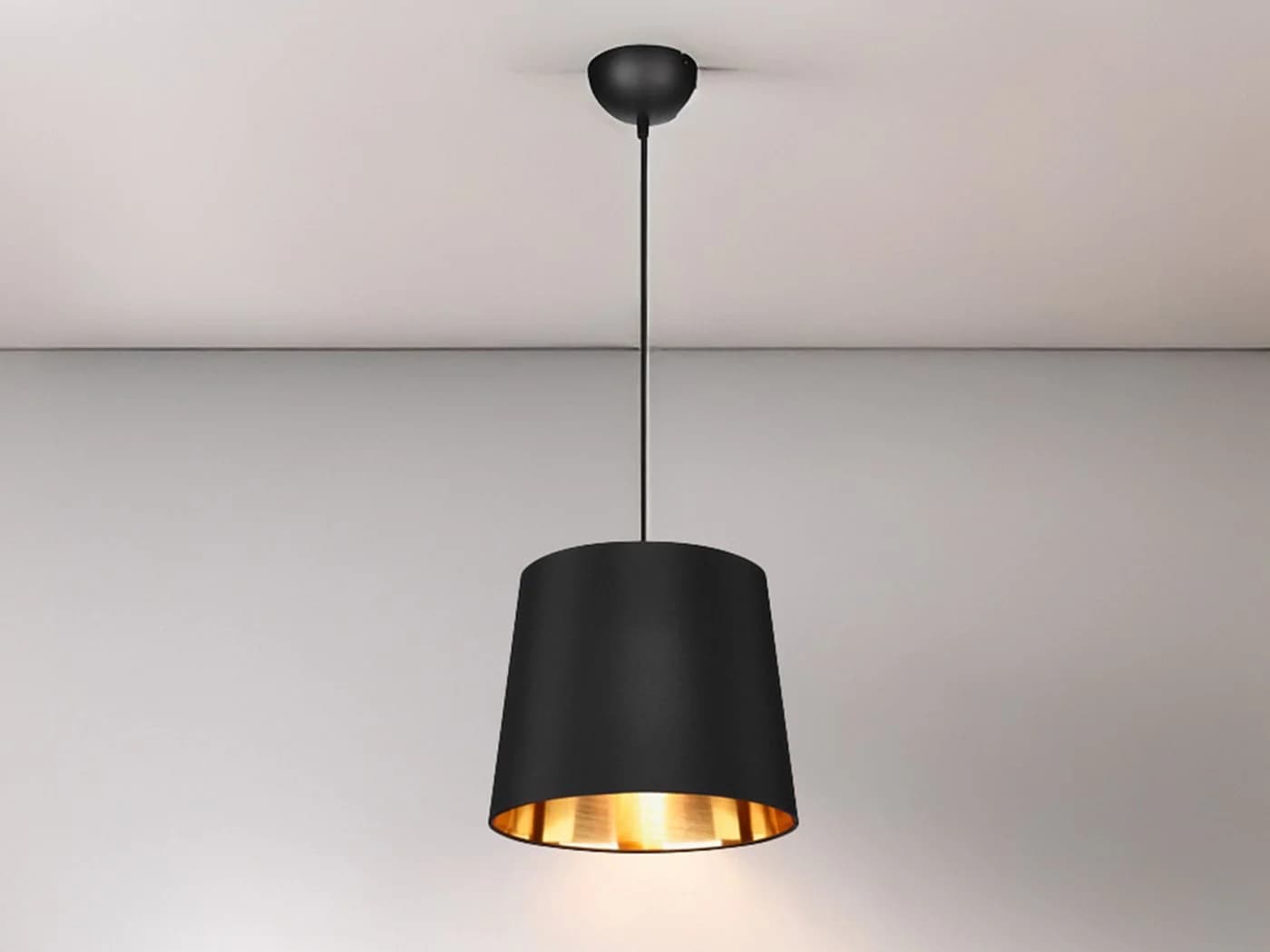 meineWunschleuchte Pendelleuchte Schwarz Gold Stoffschirm Ø 30cm - Bild 3